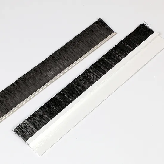 工業用ドア底馬毛タイトシールストリップブラシ、アルミフレームベース付き